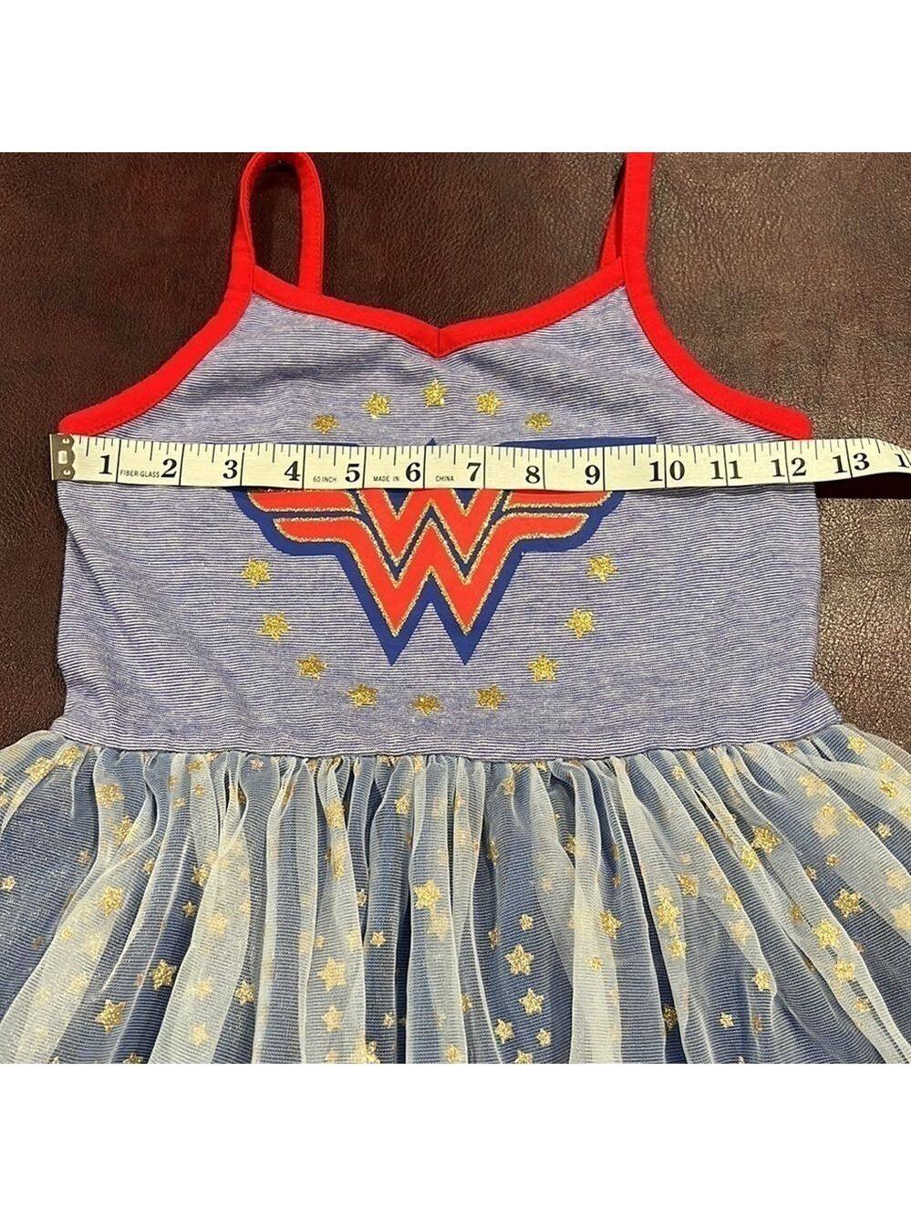 Wonder Woman Girls Kids Tulle Tank Dress  - Size Medium (7/8) - Picture 8 of 13